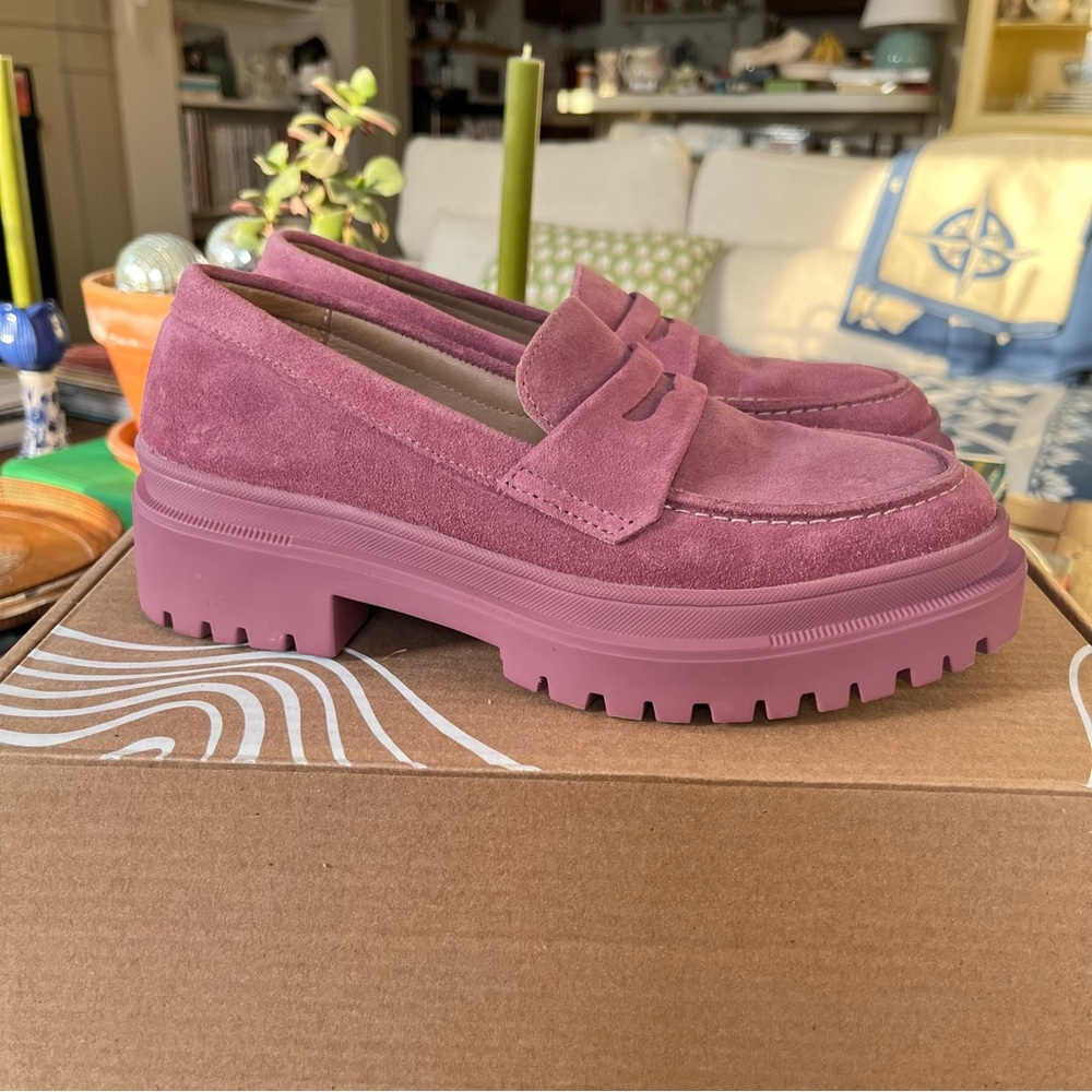 Patina by Portland leather Zoe Chunky Loafers Foxglove